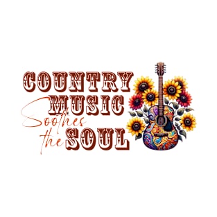 Country music soothes the soul Retro Country Music Heartbeat Western Cowboy Cowgirl Gift T-Shirt