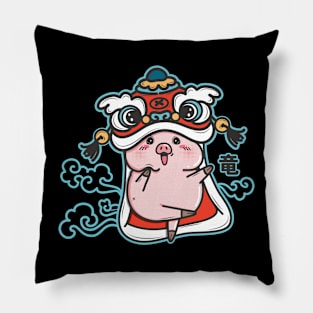 Dancing pig dragon Pillow