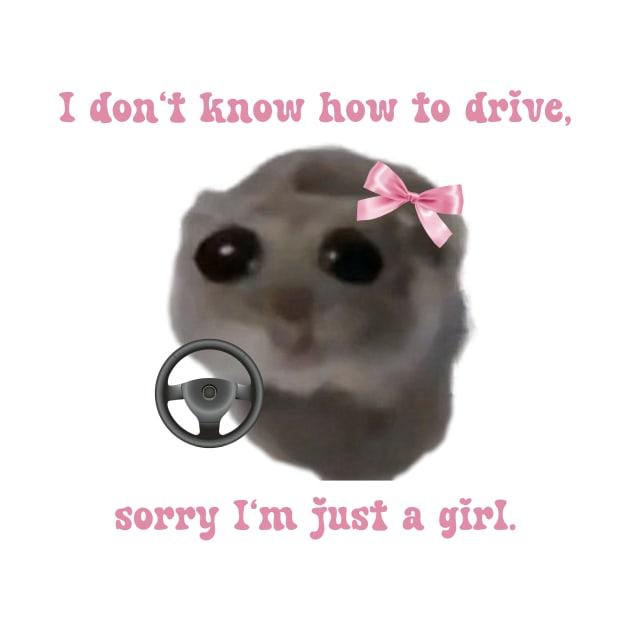 Sad hamster I don't know how to drive, sorry I'm just a girl by suzanoverart