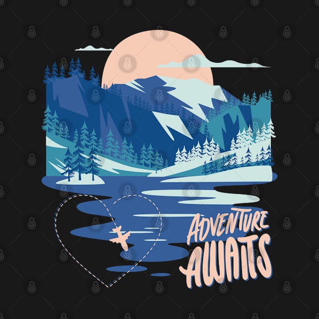 Lets start the adventure scenic wild outdoors mountain landscape by BoogieCreates