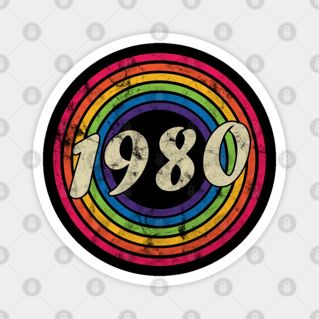 1980 - Retro Rainbow Faded-Style Magnet by MaydenArt