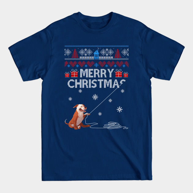 Disover Merry Christmas Funny Naughty Pitbull - Pitbull - T-Shirt