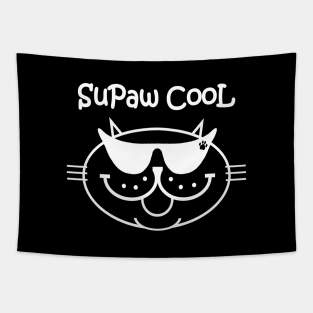 SuPaw CooL - White Outline Tapestry