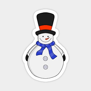 Snowman with top hat Magnet