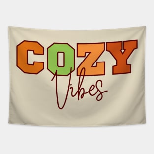 Cozy Vibes Cute Fall Lovers Tapestry