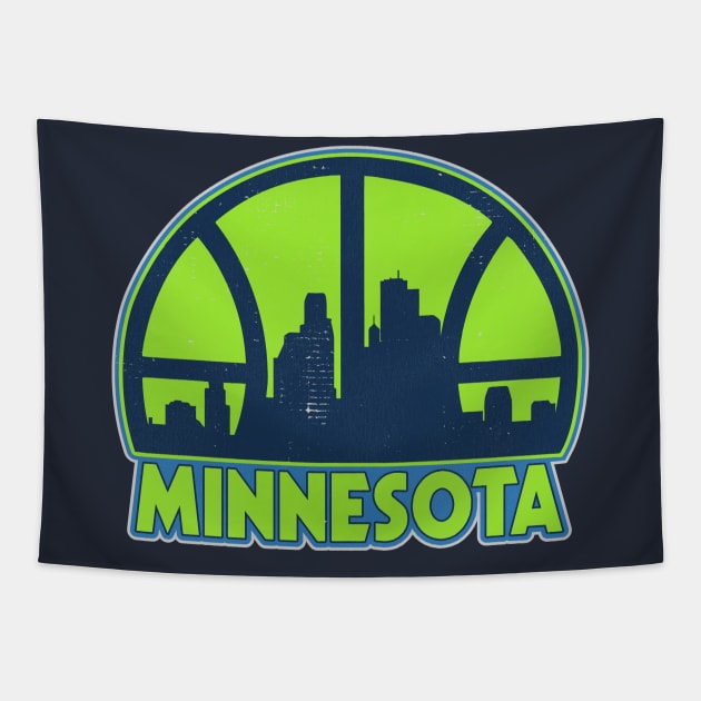 Minnesota Basketball Skyline Tapestry by darklordpug