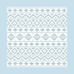 Aztec Essence Ptn Lt Blue on White T-Shirt