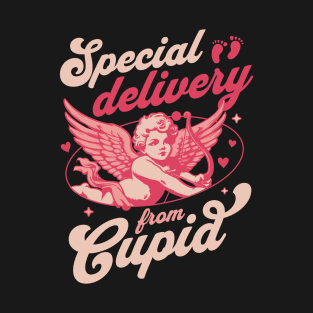 Special Delivery from Cupid - Valentines Day Couples Pregnancy Announcement T-Shirt