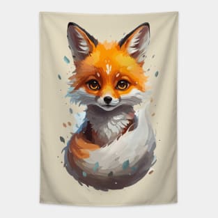 Cute Kawaii Adorable Fox Animal Illustration Tapestry