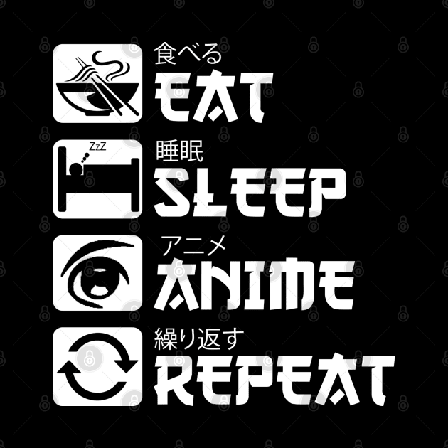 Eat Sleep Anime Repeat by DragonTees