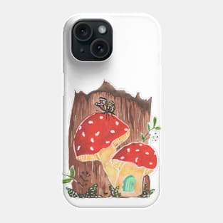 Mushrooms on log Phone Case