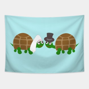 Tortoise wedding day Tapestry