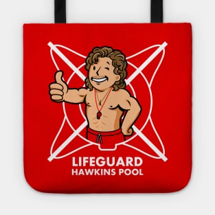 Summer Beach Lifeguard Pool 80's Gamer Mascot Cartoon Tote