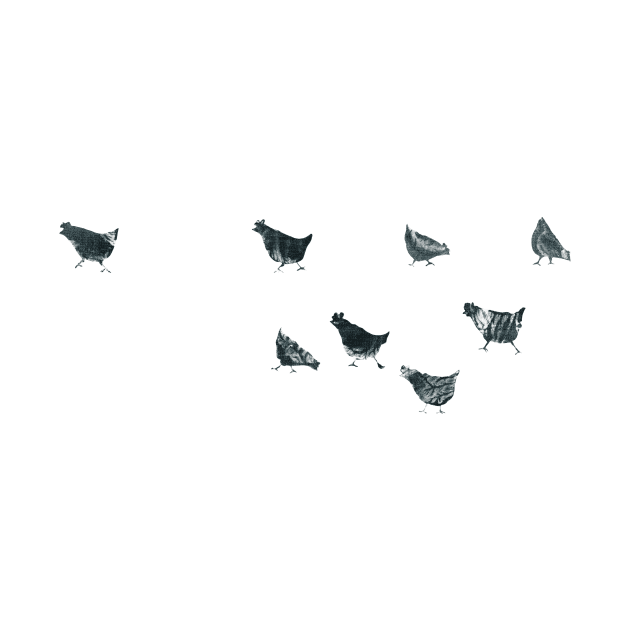 Wandering chooks (cut-out) by FJBourne