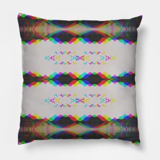 Rainbow Glitch Abstract Pillow