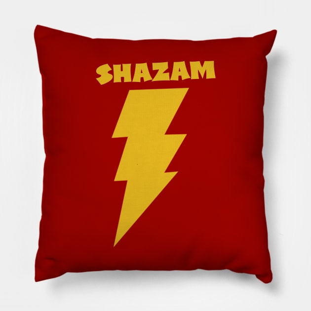 Lightening with text Pillow by CaptainMarvelMerch