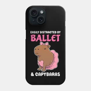 Easily Distracted by Ballet and Capybaras Cartoon Phone Case