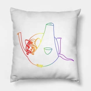 Sputnik Rat (Rainbow Version) Pillow