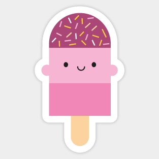 kawaii food- cute Ice cream, pink, turquoise' Sticker