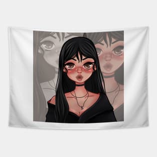 Pouty Lips Cute Girl Tapestry