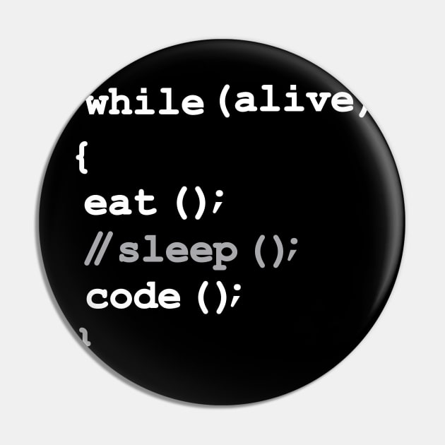 Eat, Don't Sleep, Code, Repeat. Funny Software Programming Pin by alltheprints