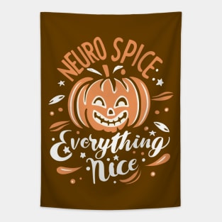 Neuro Spice And Everything Nice Smiling Neurospicy Jack-O-Lantern Tapestry