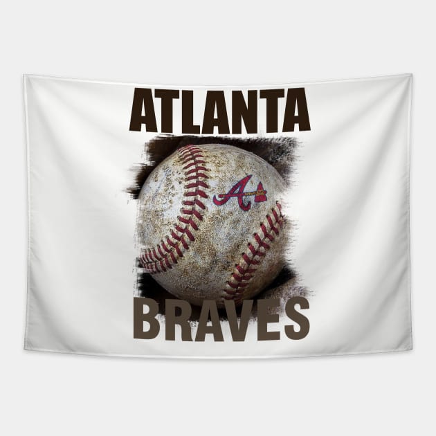 atlanta braves ball Tapestry by Nwebube parody design