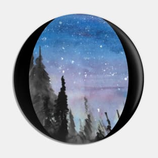 Night sky watercolour shirt design - astronomy inspired fine art Pin