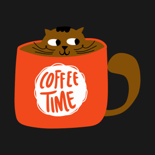 cat coffee time cup T-Shirt