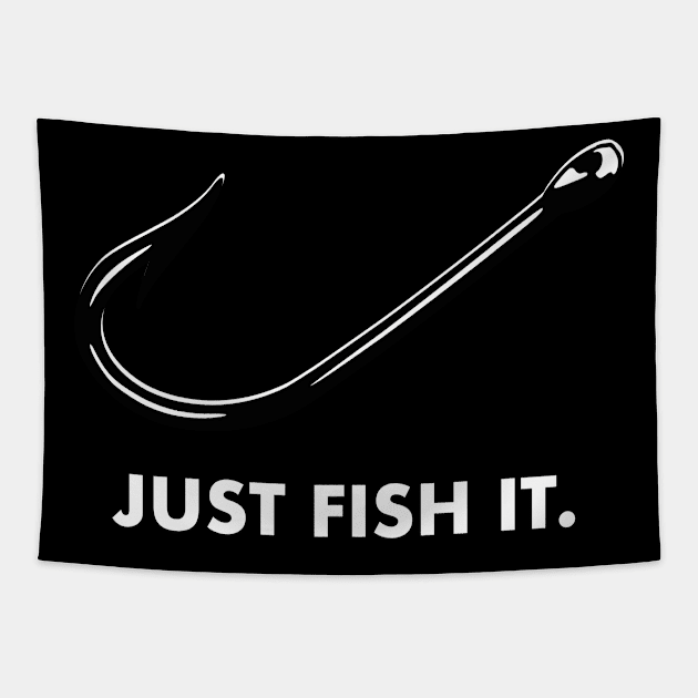 Fishing Fun "Just Fish It" Tapestry by agapimou