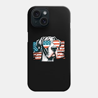 Great Dane Patriotic Sunglasses American Flag 4th of July Phone Case