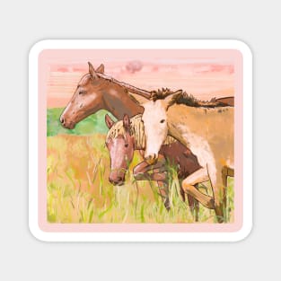 Little horses in the prairie Magnet