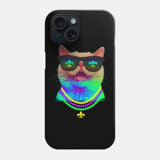 'Mardi Gras Cat' Fashionable Cats Lover Gift Phone Case