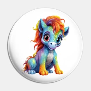 Rainbow Baby Horse Pin