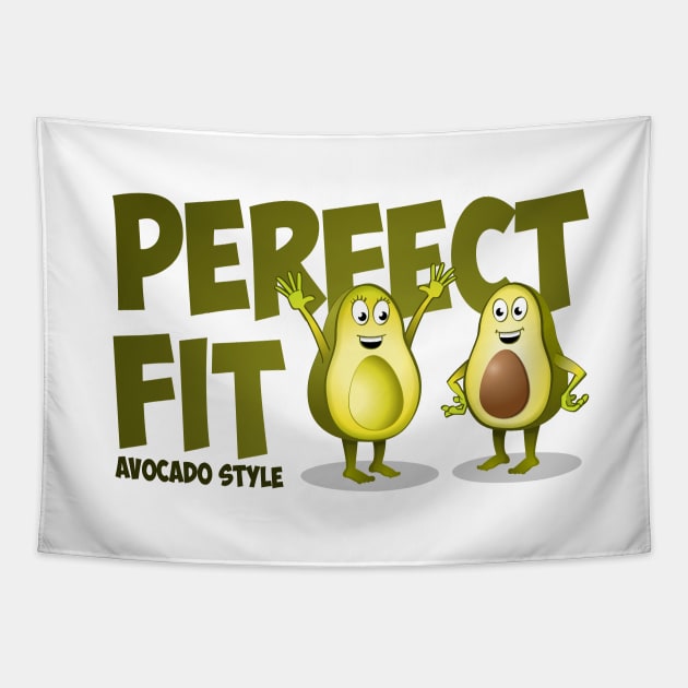 Perfect fit avocado style. Illustration of two avocado’s Tapestry by Stefs-Red-Shop