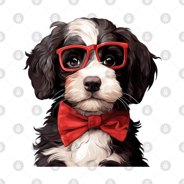 Fancy Bernedoodle Dog by Chromatic Fusion Studio