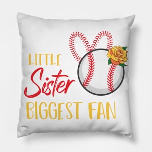 Little Sister Biggest Fan - Baseball Ball Home Run Pillow