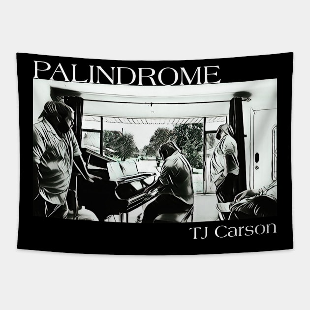 Palindrome B&W Drawn (WhiteText) Tapestry by tcarsonj