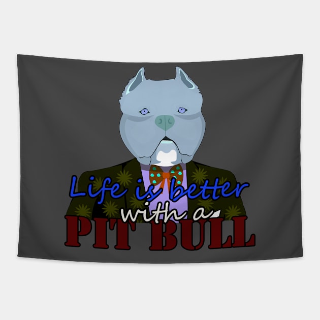 Pit Bull Tapestry by momomoma