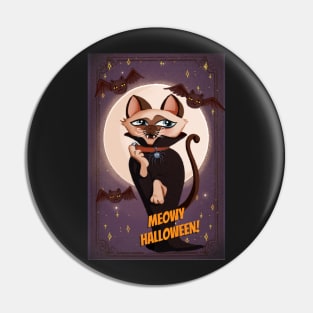 Meowy Halloween Pin