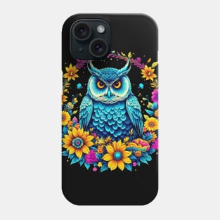 Colorful Owl with florals Phone Case