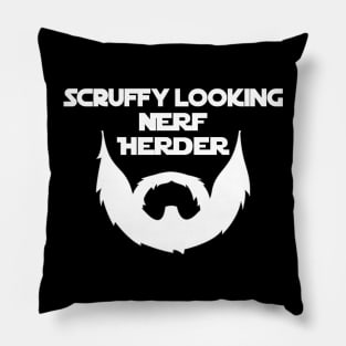 Scruffy Looking Nerf Herder Beard (White) Pillow