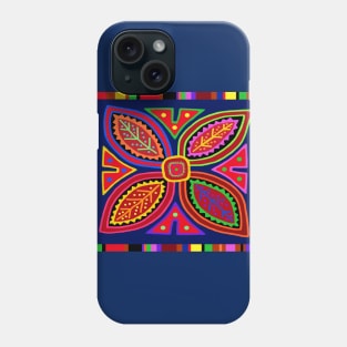 Kuna Indian Mola Flora - Red Blue Pink Yellow Phone Case