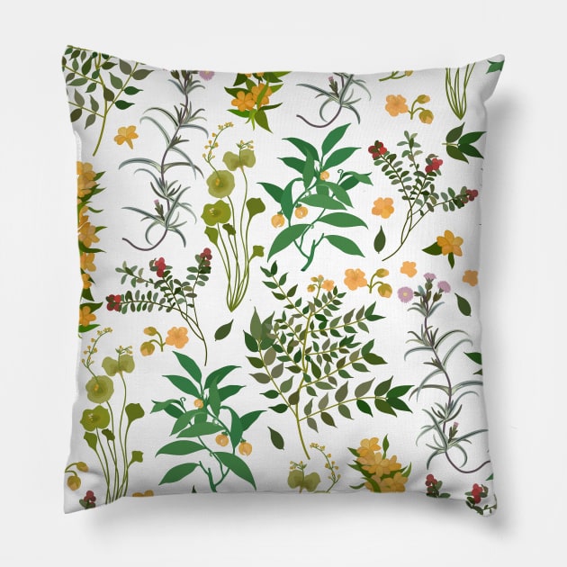 Vintage Wildflowers / Fresh Botanicals Pillow by matise