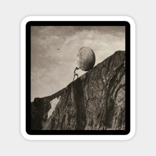 Sisyphus old picture meme mythology greek Magnet