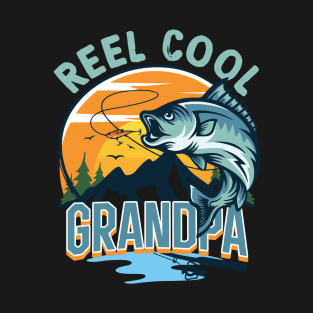 Fishing Reel Cool Grandpa Gift For Men Fathers Day T-Shirt