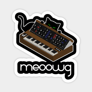 Electronic Musician Funny Cat Meow With Analog Synthesizer Magnet