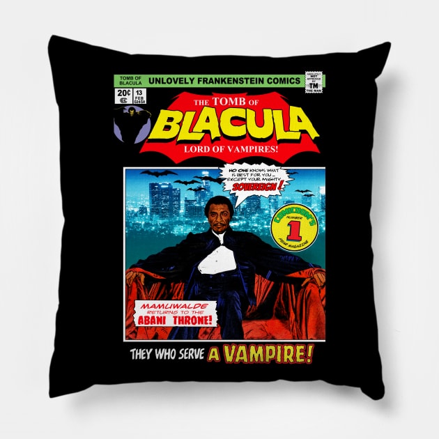 Tomb of Blacula Pillow by UnlovelyFrankenstein