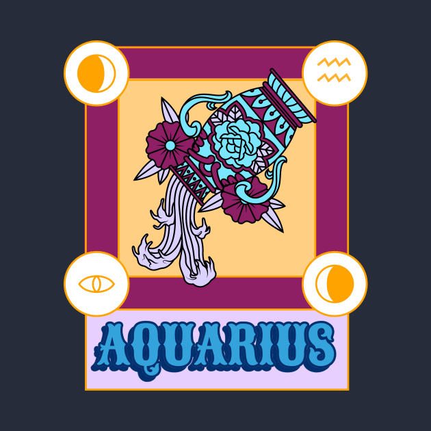 Aquarius Horoscope Zodiac Sign by DC Bell Design