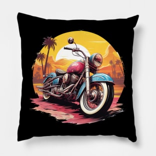 Retro Vintage Motorcycle Motor Bike Pillow